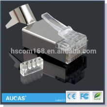 Aucas Cat7 RJ45 Modular Plug China Fábrica de Alimentação Macho Plug Connector